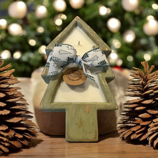 Christmas tree dough bowl luxury candle